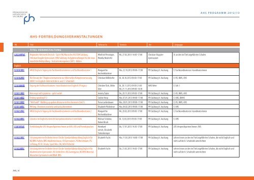 ahs-bildungsangebot 2012/13 - Pädagogische Hochschule Salzburg