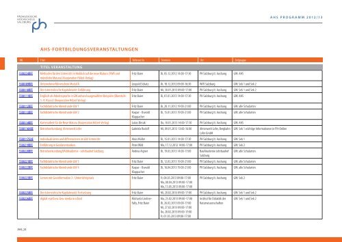 ahs-bildungsangebot 2012/13 - Pädagogische Hochschule Salzburg
