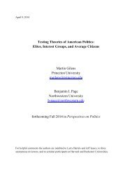 Testing Theories of American Politics- Elites, Interest Groups, and Average Citizens