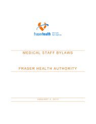 Medical Staff Bylaws - Physician - Fraser Health Authority