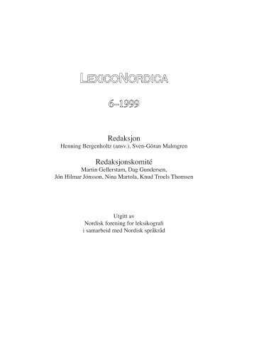 LEXICONORDICA 6–1999 - Nordisk Sprogkoordination