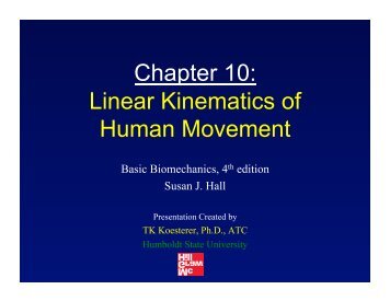 Chapter 10: Linear Kinematics of Human Movement