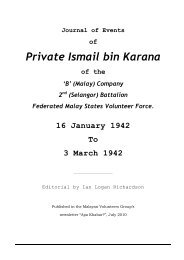 Ismail bin Karana's story - Malayan Volunteers Group