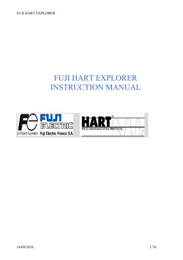 FUJI HART EXPLORER INSTRUCTION MANUAL
