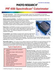 PR 650 SpectraScan Colorimeter / Colourimeter - Glen Spectra