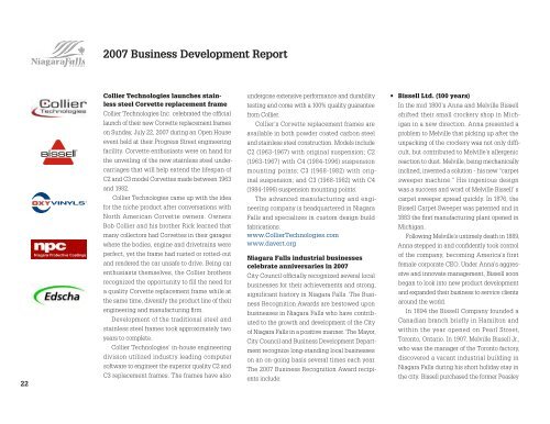 2007 Annual Business Development Report - Niagara Falls, Ontario ...