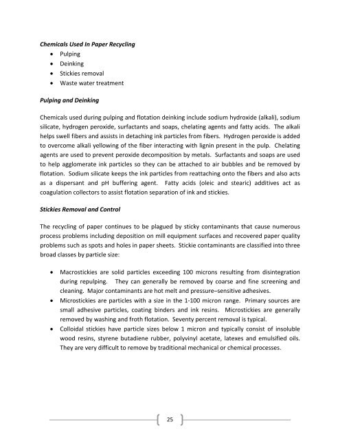 SOY CHEMICALS FOR PAPER PROCESSING - Soy New Uses