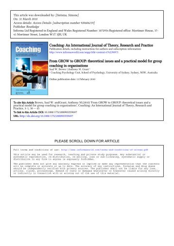 Coaching: An International Journal of Theory, Research and ...