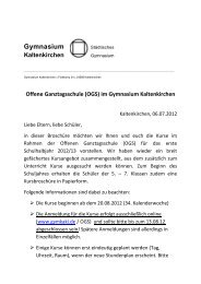 Offene Ganztagsschule (OGS) im Gymnasium Kaltenkirchen