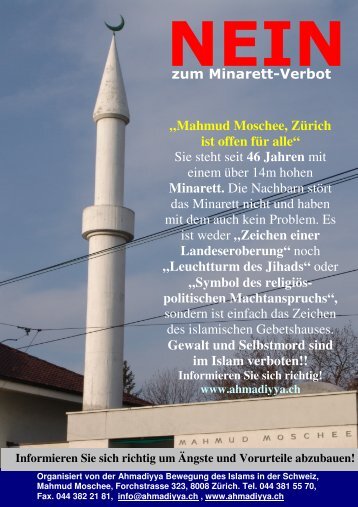 Minarett, Leuchtturm des Jihads? (Gwatt-Zetrum, Thun)