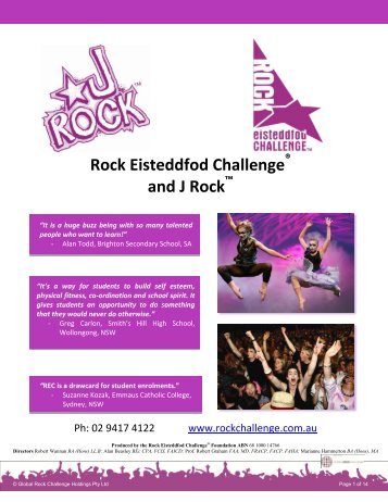 New Schools Kit - Rock Eisteddfod Challenge