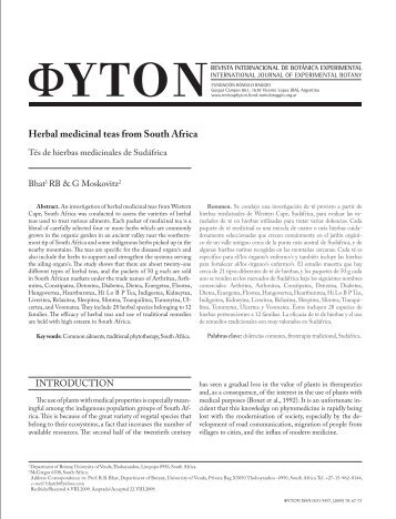 Herbal medicinal teas from South Africa - Phyton