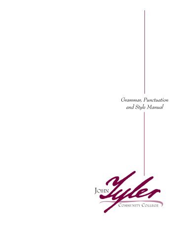 Grammar, Punctuation And Style Manual - John Tyler Community ...
