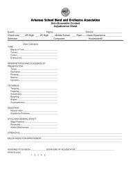 Arkansas School Band and Orchestra Association Arkansas ... - asboa