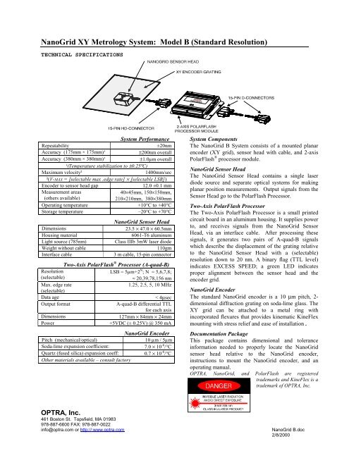 Position Planar Encoder NanoGrid