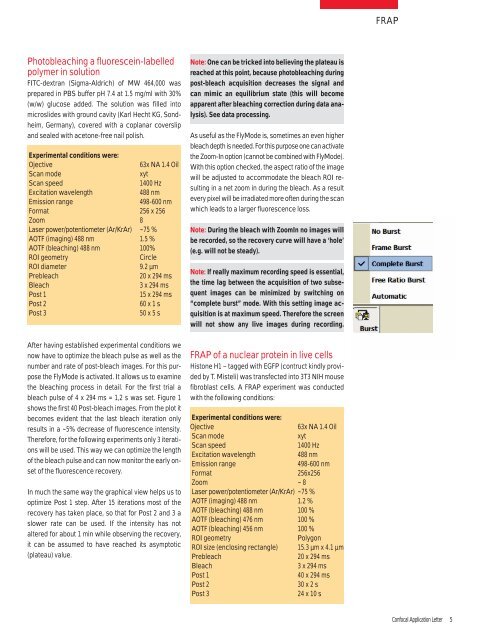 Guide for doing FRAP with Leica TCS SP2 - Biocenter