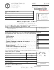 IFTA Quarterly Fuel Use Tax Return - Kentucky Transportation Cabinet