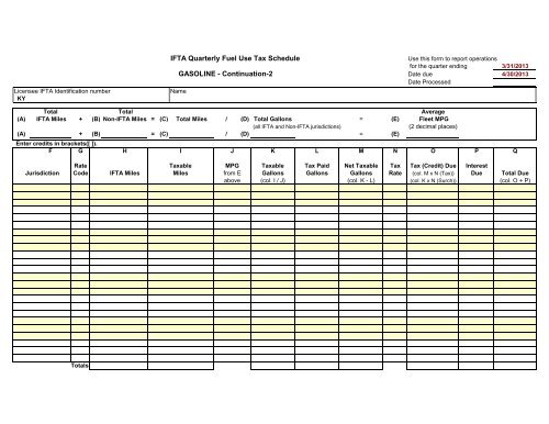 Ifta Tax Chart