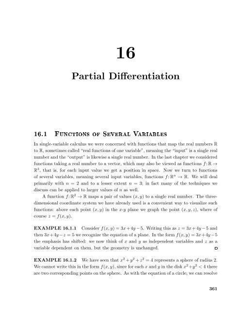 Chapter 16 Partial Differentiation