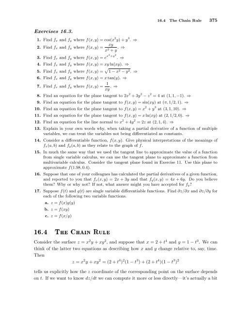 Chapter 16 Partial Differentiation