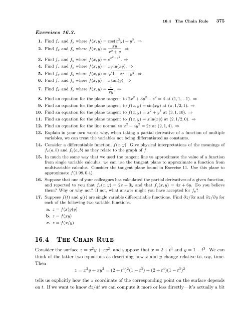 Chapter 16 Partial Differentiation