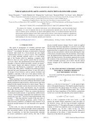 Natural optical activity and its control by electric field in ...