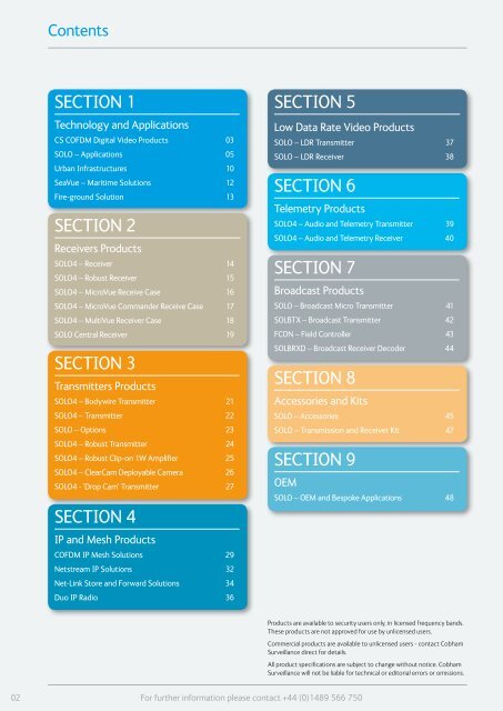 COFDM - Video, Audio Telemetry and IP Products