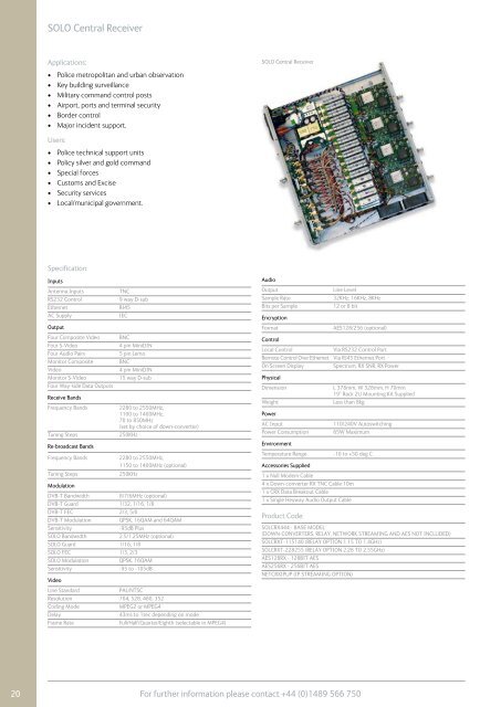 COFDM - Video, Audio Telemetry and IP Products