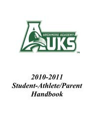2010-2011 Student Athlete Handbook - Archmere Academy