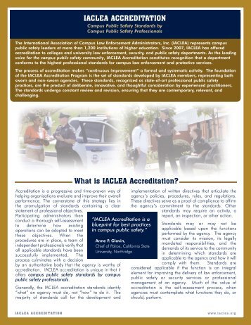 IACLEA ACCREDITATION What is IACLEA Accreditation?