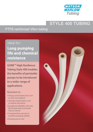 GORE Style 400 tubing (UK)(PDF : 923.5 KB) - Watson-Marlow