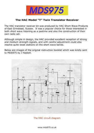 The HAC Model “T” Twin Transistor Receiver - MDS975.co.uk