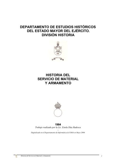 "La Historia del SMA", en formato PDF - EjÃ©rcito Nacional