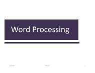 Activity Sheets:Word Processing - MKCL
