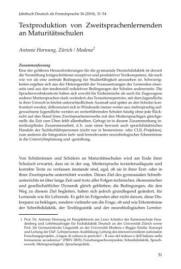 Textproduktion von Zweitsprachenlernenden an Maturitätsschulen