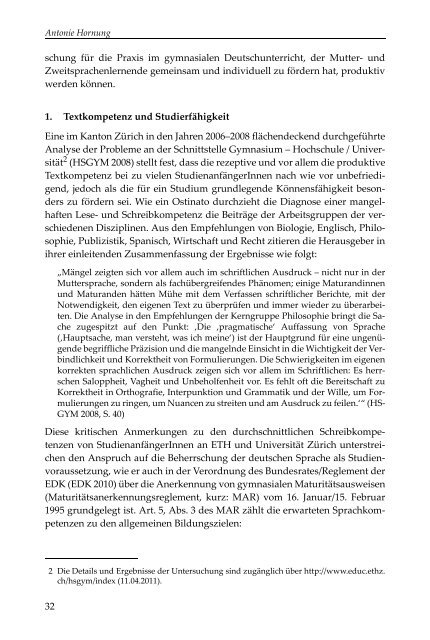 Textproduktion von Zweitsprachenlernenden an Maturitätsschulen