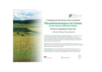 Pflanzenbiotechnologie in der Schweiz - Plant Science Center