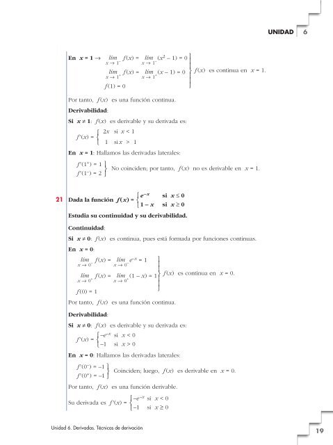 Tema 6: Derivadas. Técnicas de derivación