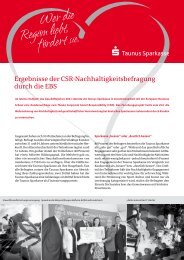 Ergebnisse der CSR-Nachhaltigkeitsbefragung durch die EBS