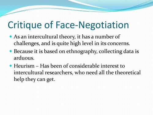 Face Negotiation Theory