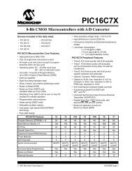 PIC16C7X, 8-Bit CMOS MCU with A/D Converter