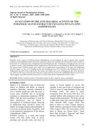 Evaluation of the Antimalarial Activity of the Ethanolic