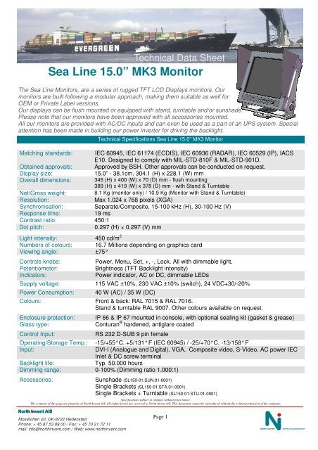 Sea Line 15.0â€ MK3 Monitor - Polaris-as.dk