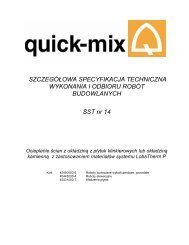 SZCZEGÃÅOWA SPECYFIKACJA TECHNICZNA - Quick-Mix