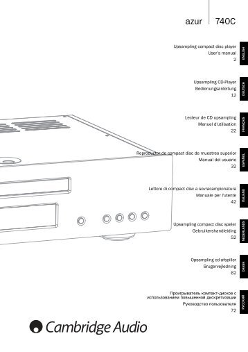 AP201091 Azur 740C User's Manual - Print ... - Cambridge Audio