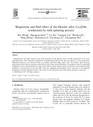 Magnetism and Hall effect of the Heusler alloy Co2ZrSn synthesized ...