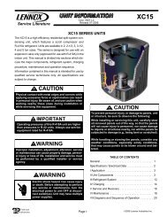 XC15 Series - Lennox Hvac Manuals