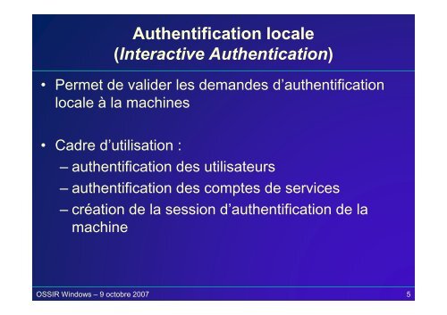 Secrets d'authentification sous Windows - OSSIR