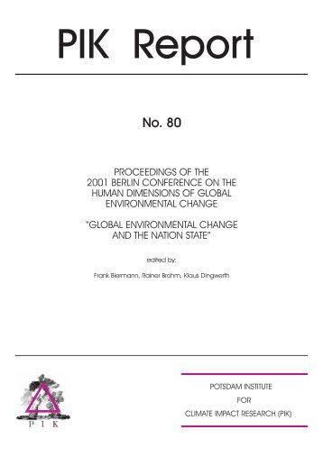 Proceedings of the 2001 Berlin Conference - Potsdam Institute for ...