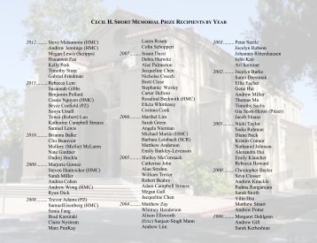 Recipients since 1964 [pdf] - Pomona College